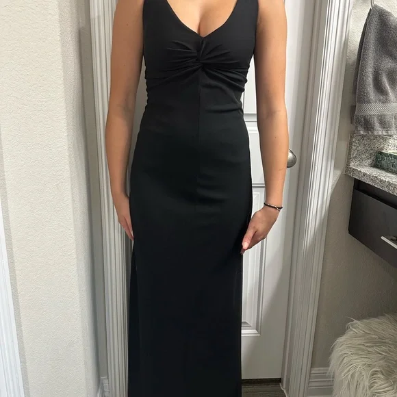 laundry by shelli segal long black dress LAUNDRY BY SHELLI SEGAL LONG BLACK EVENING DRESS-SIZE6PETITES-OPEN  BACK-NWOT!!
